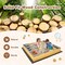 Natural Fir Wood Kids Kitchen Sandbox with Bench Outdoor Playset